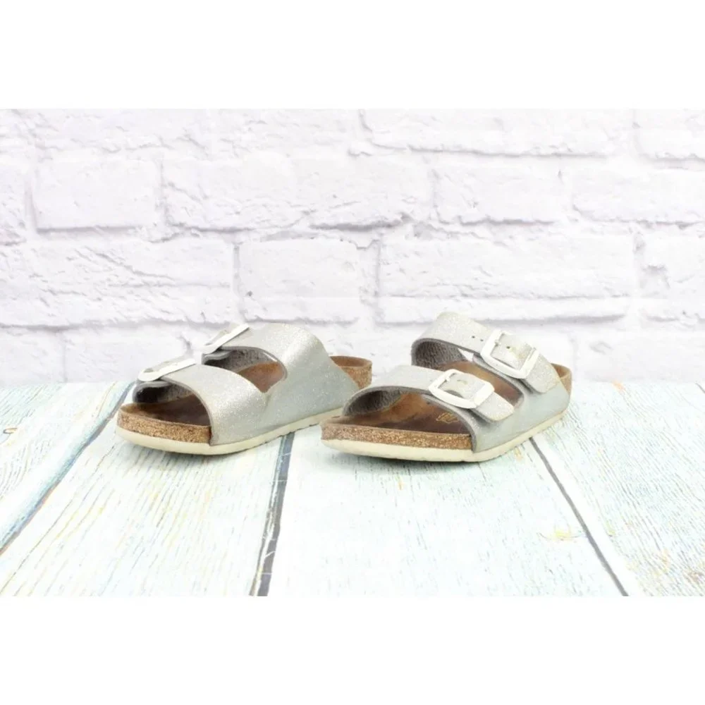 *Birkenstock Arizona Gray Nubuck 2 Strap Buckle Sandals Shoes Size EU 32 - Picture 2 of 10